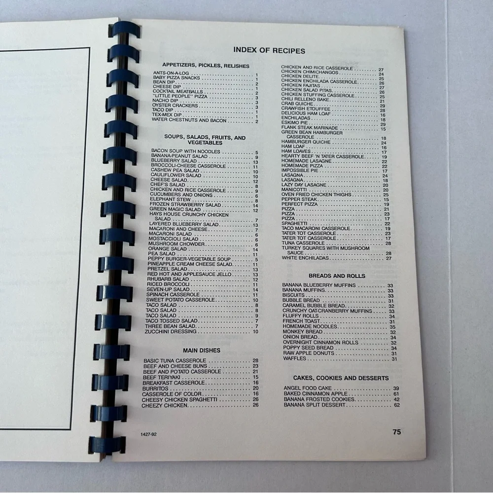 Neosho Rapids School PTO Vintage Cookbook 1992 Community Recipes Spiral